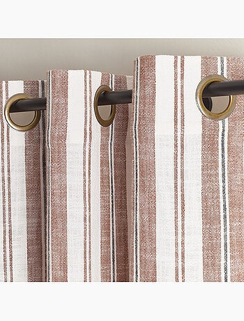 Cortina mosquitera a rayas de algodón flameado