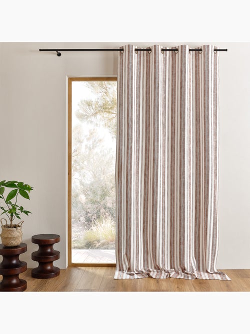 Cortina mosquitera a rayas de algodón flameado - Kiabi