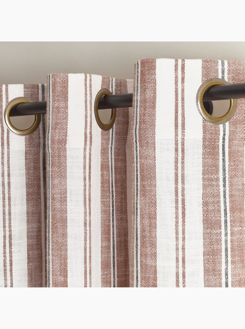Cortina mosquitera a rayas de algodón flameado - Kiabi