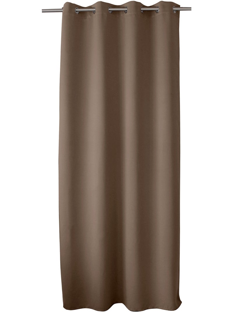 Cortina ocultante unida con 8 ollaos Taupe - Kiabi