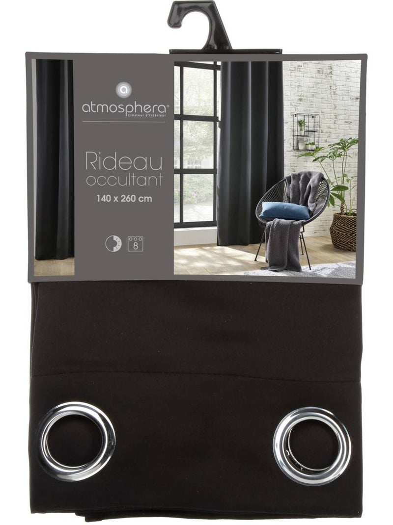 Cortina opaca 140x260cm Negro - Kiabi