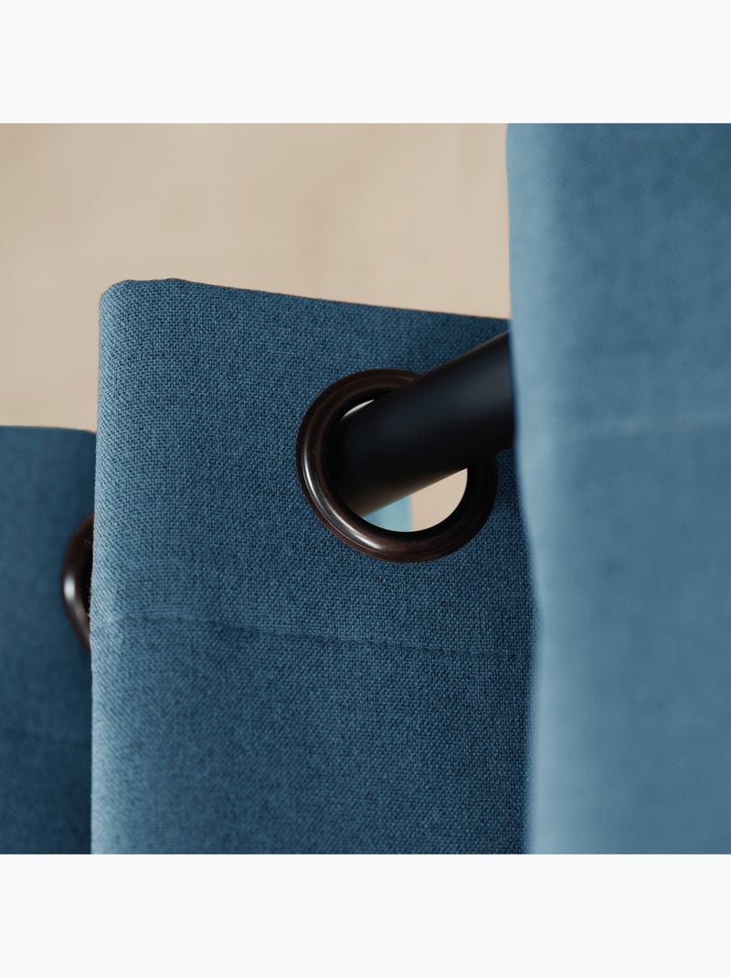 Cortina opaca acústica 100% térmica, moteada midnight Azul petróleo - Kiabi
