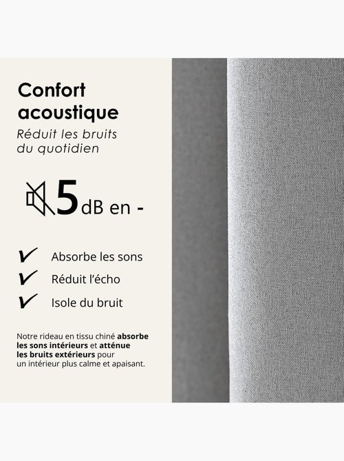 Cortina opaca acústica 100% térmica, moteada midnight - Kiabi Cortina opaca acústica 100% térmica, moteada midnight - Kiabi