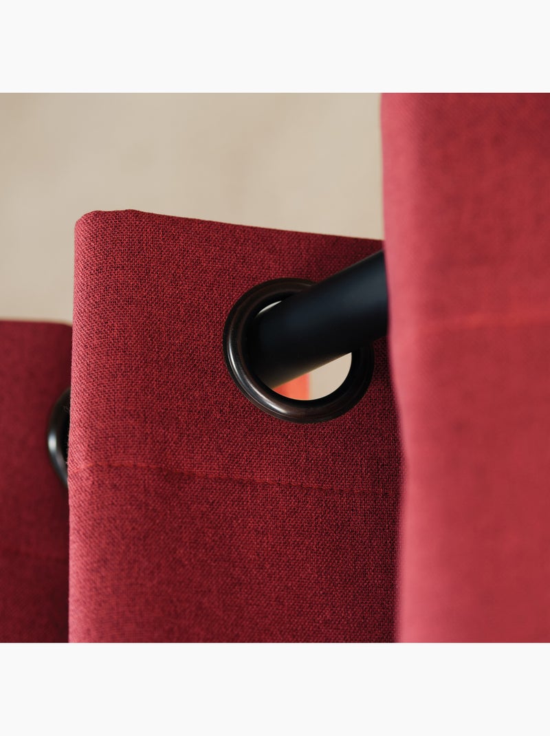 Cortina opaca acústica 100% térmica, moteada midnight Rojo - Kiabi