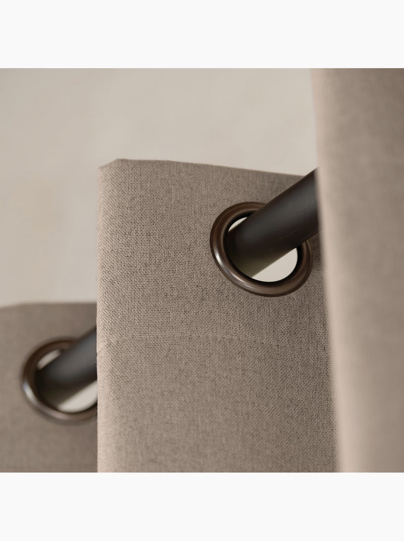 Cortina opaca acústica 100% térmica, moteada midnight Taupe - Kiabi