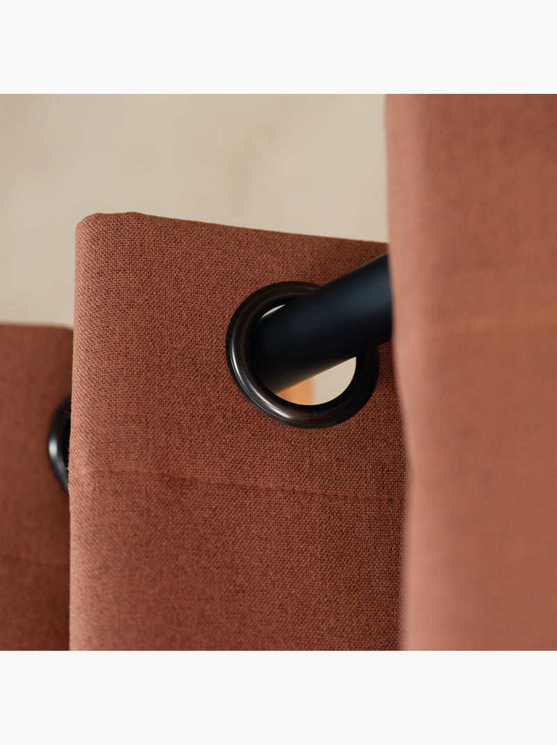 Cortina opaca acústica 100% térmica, moteada midnight Terracota - Kiabi
