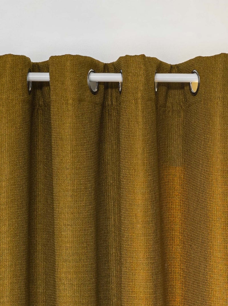 Cortina opaca con efecto de malla Amarillo oscuro - Kiabi