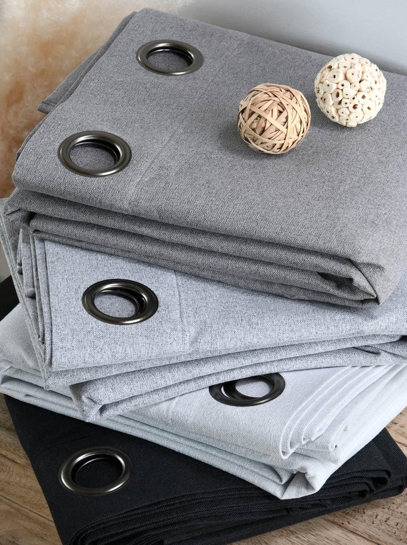 Cortina opaca con efecto tweed Gris ratón - Kiabi