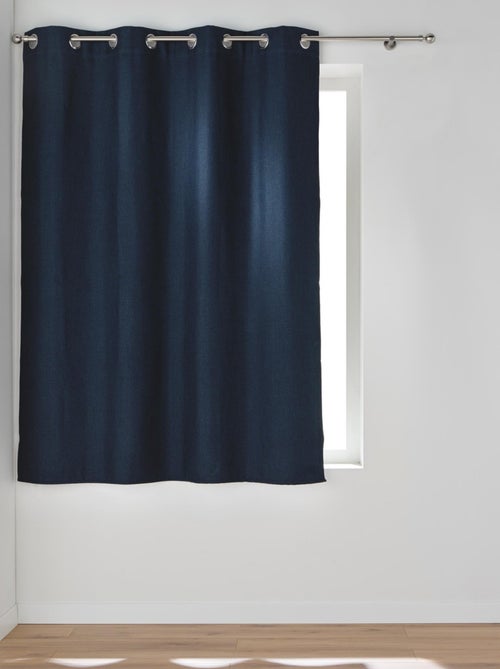 Cortina opaca con ojales en chambray liso - Kiabi