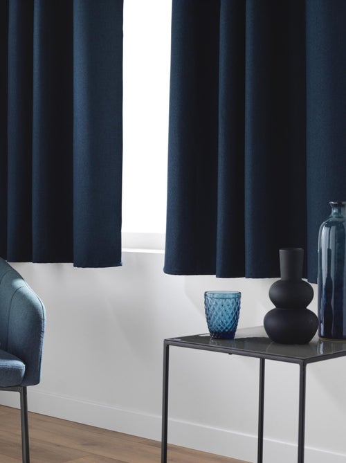 Cortina opaca con ojales en chambray liso - Kiabi