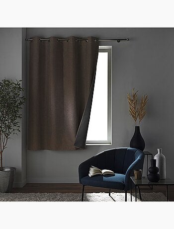 Cortina opaca con ojales en chambray liso