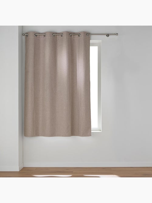 Cortina opaca con ojales en chambray liso - Kiabi