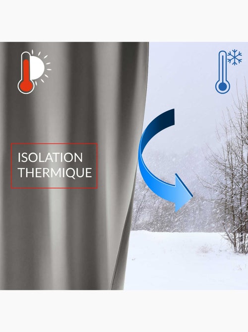 Cortina opaca con ojales en chambray liso - Kiabi