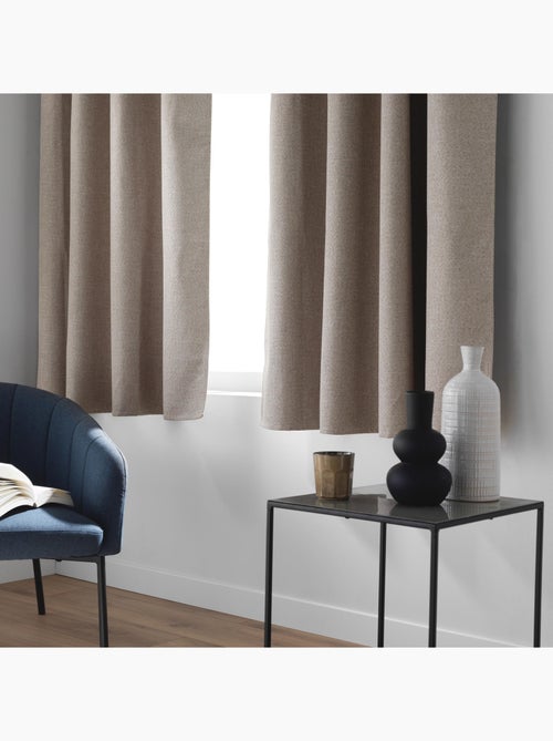 Cortina opaca con ojales en chambray liso - Kiabi