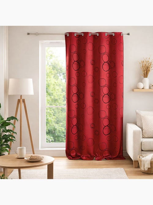 Cortina opaca de círculos 100% estampada Rojo - Kiabi Cortina opaca de círculos 100% estampada Rojo - Kiabi
