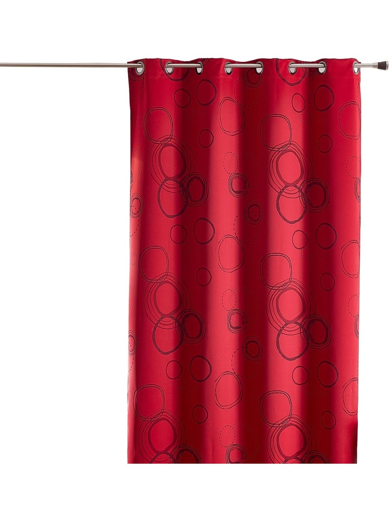 Cortina opaca de círculos 100% estampada Rojo Rojo - Kiabi