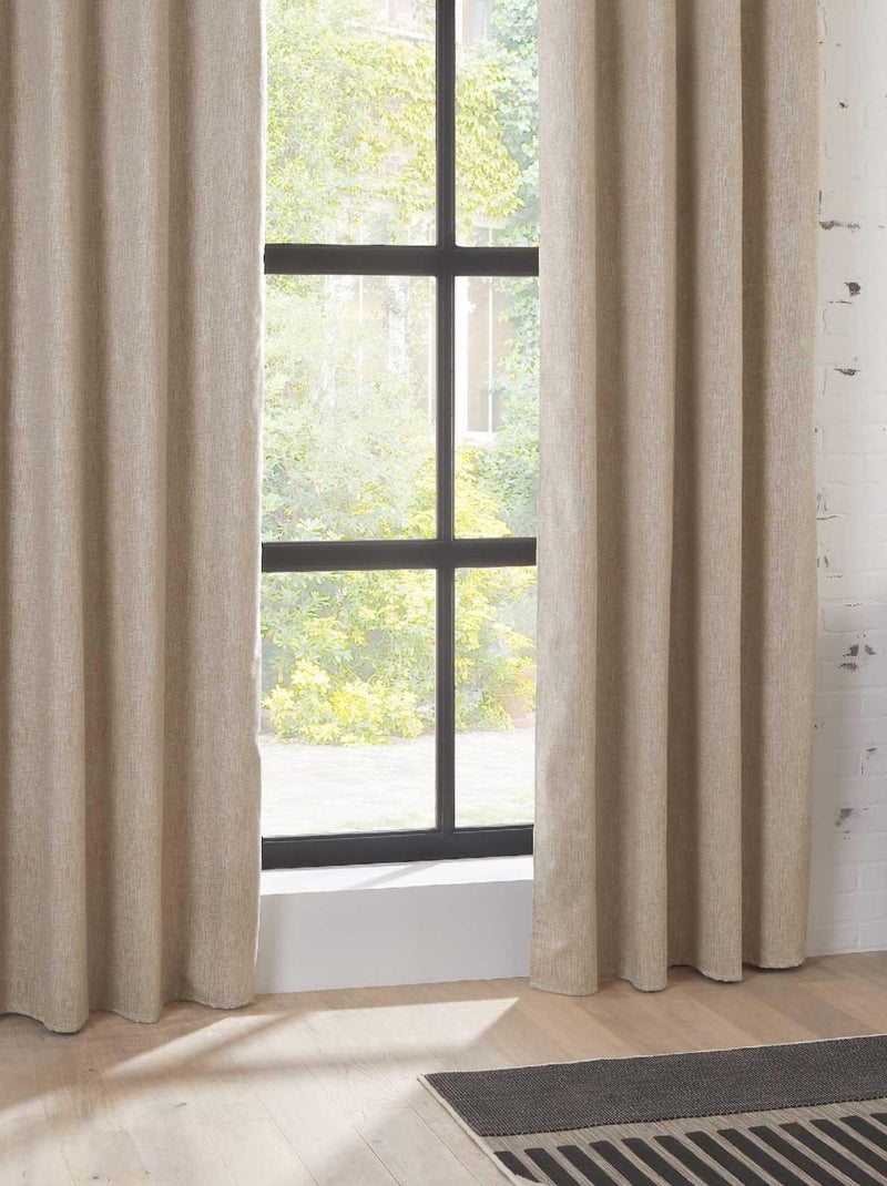 Cortina opaca de estilo moteado Beige - Kiabi