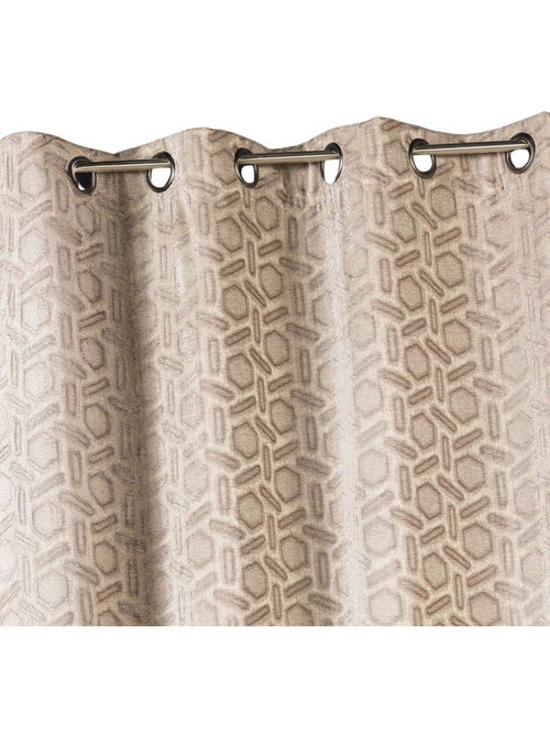 Cortina opaca de jacquard con estampado geométrico - Kiabi Cortina opaca de jacquard con estampado geométrico - Kiabi
