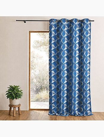 Cortina opaca de jacquard con motivos geométricos