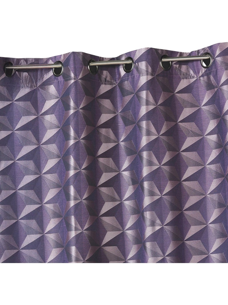 Cortina opaca de jacquard con motivos geométricos Malva chiaro - Kiabi