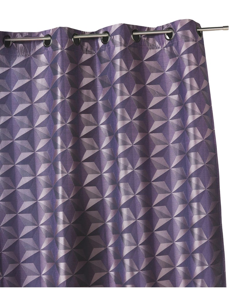 Cortina opaca de jacquard con motivos geométricos Malva chiaro - Kiabi