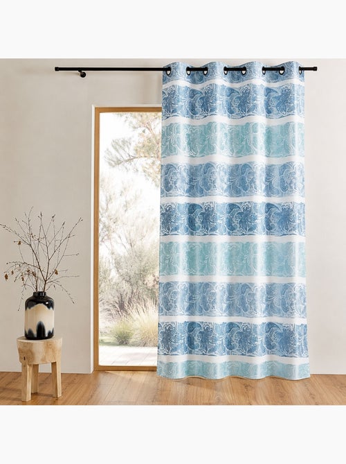 Cortina opaca de jacquard con rayas horizontales - Kiabi