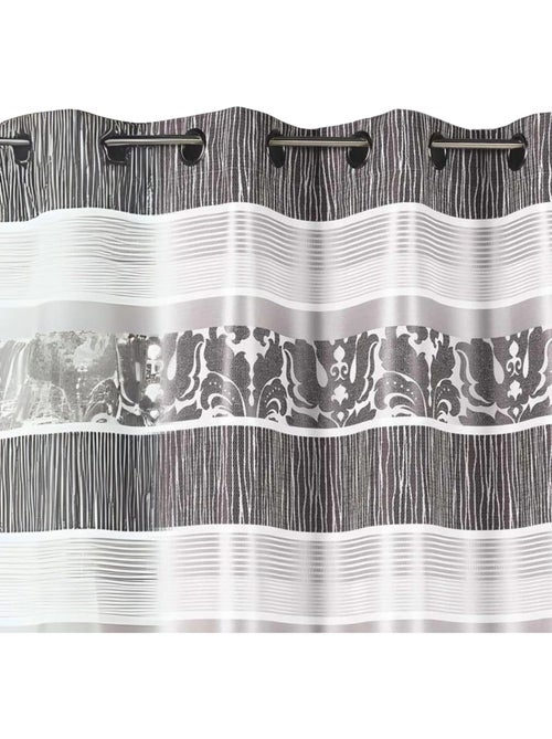Cortina opaca de jacquard con rayas horizontales de colores - Kiabi Cortina opaca de jacquard con rayas horizontales de colores - Kiabi