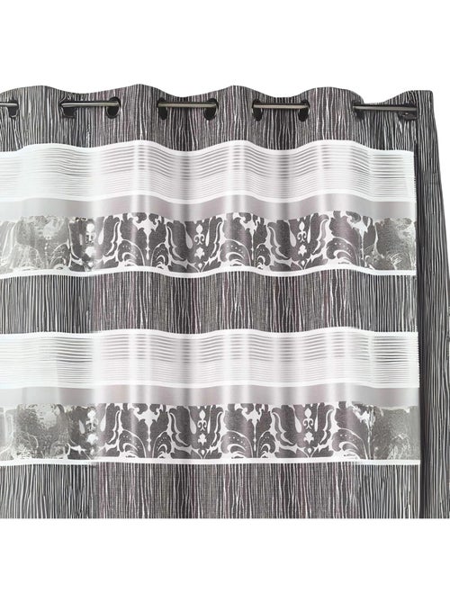 Cortina opaca de jacquard con rayas horizontales de colores - Kiabi Cortina opaca de jacquard con rayas horizontales de colores - Kiabi