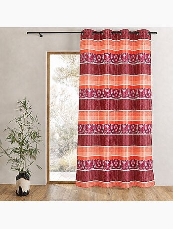 Cortina opaca de jacquard con rayas horizontales de colores