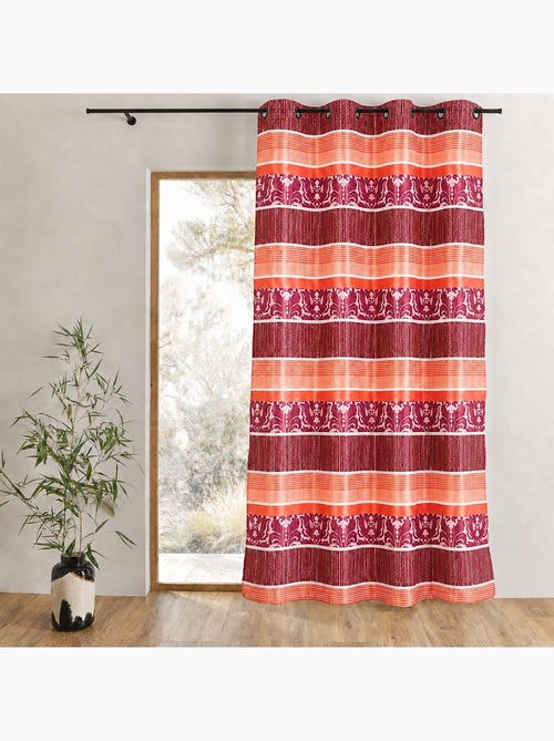 Cortina opaca de jacquard con rayas horizontales de colores - Kiabi Cortina opaca de jacquard con rayas horizontales de colores - Kiabi