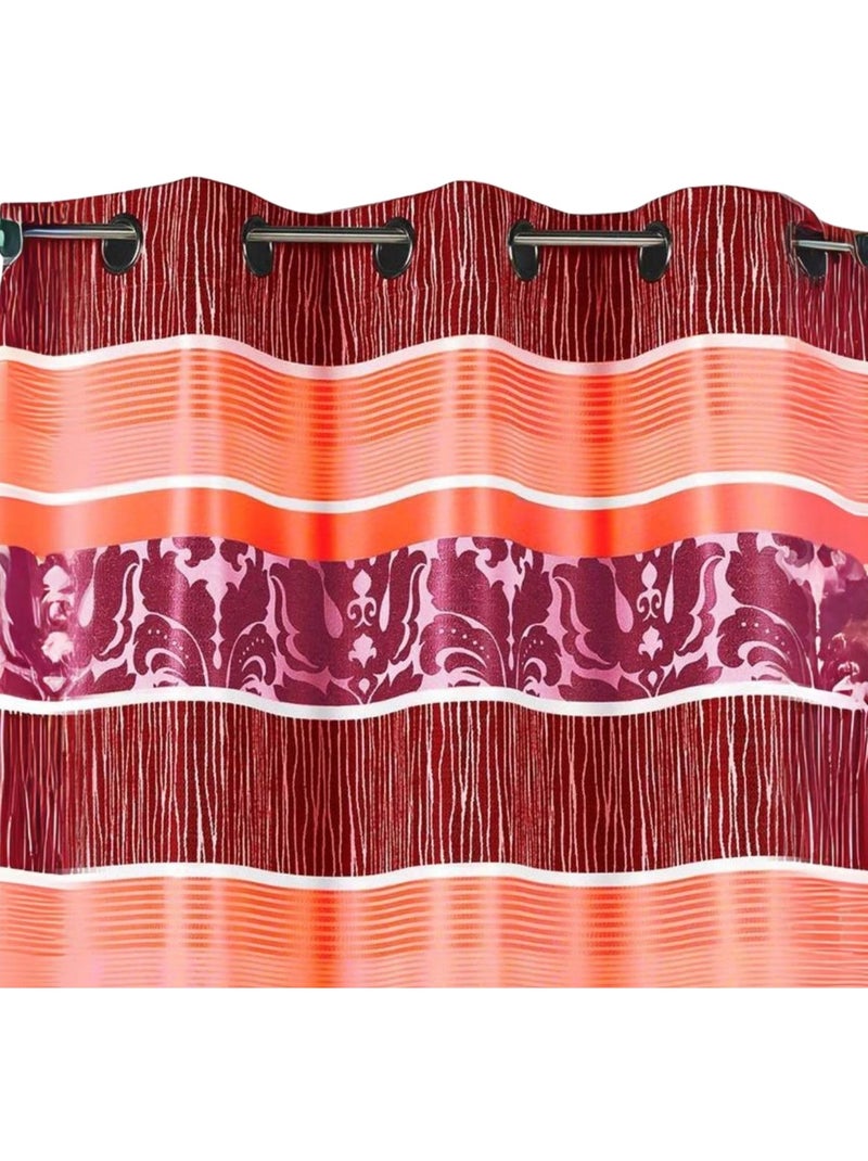 Cortina opaca de jacquard con rayas horizontales de colores Rosa fucsia - Kiabi