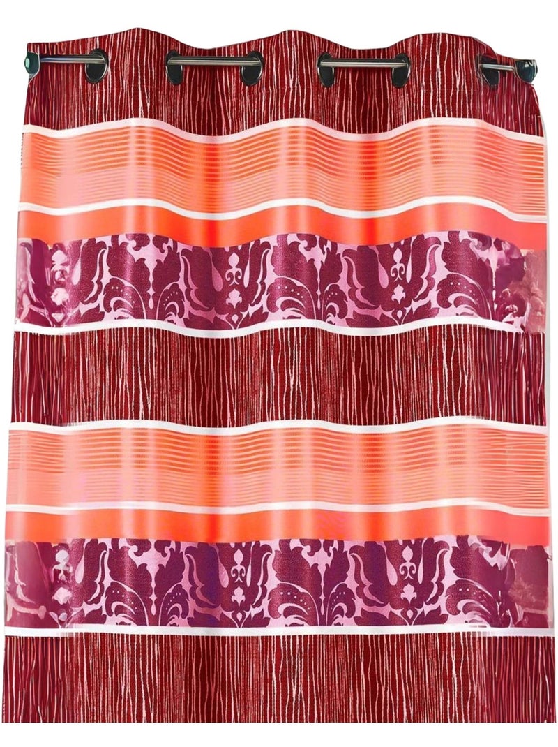 Cortina opaca de jacquard con rayas horizontales de colores Rosa fucsia - Kiabi