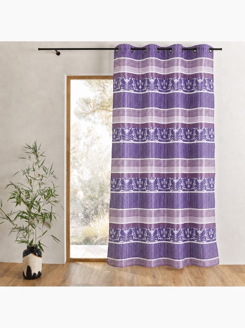 Cortina opaca de jacquard con rayas horizontales de colores - Kiabi Cortina opaca de jacquard con rayas horizontales de colores - Kiabi