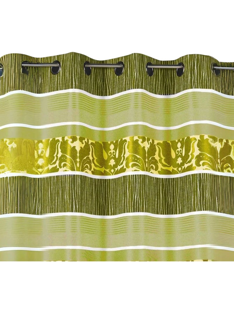 Cortina opaca de jacquard con rayas horizontales de colores Verde claro - Kiabi