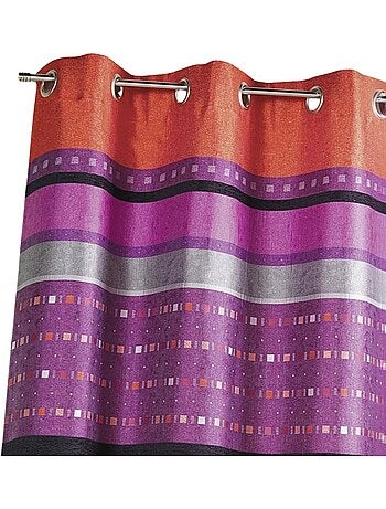 Cortina opaca de jacquard con rayas horizontales gráficas