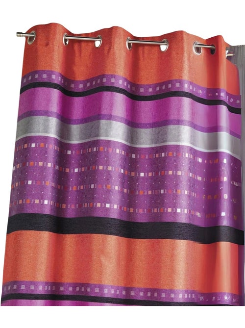 Cortina opaca de jacquard con rayas horizontales gráficas - Kiabi Cortina opaca de jacquard con rayas horizontales gráficas - Kiabi