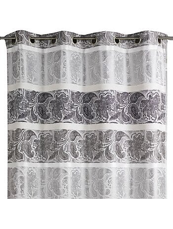 Cortina opaca de jacquard con rayas horizontales