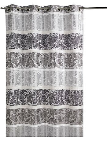 Cortina opaca de jacquard con rayas horizontales