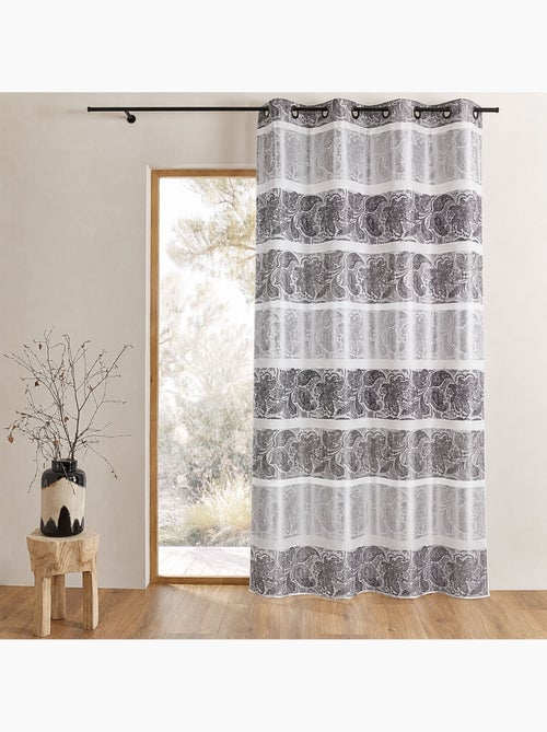 Cortina opaca de jacquard con rayas horizontales - Kiabi