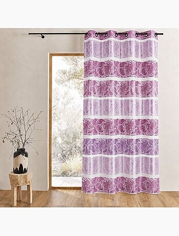 Cortina opaca de jacquard con rayas horizontales
