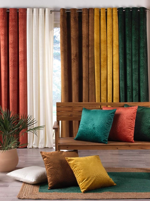 Cortina opaca de terciopelo en relieve - Kiabi