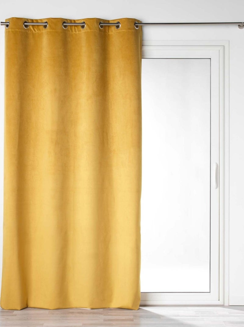 Cortina opaca de terciopelo liso Amarillo - Kiabi