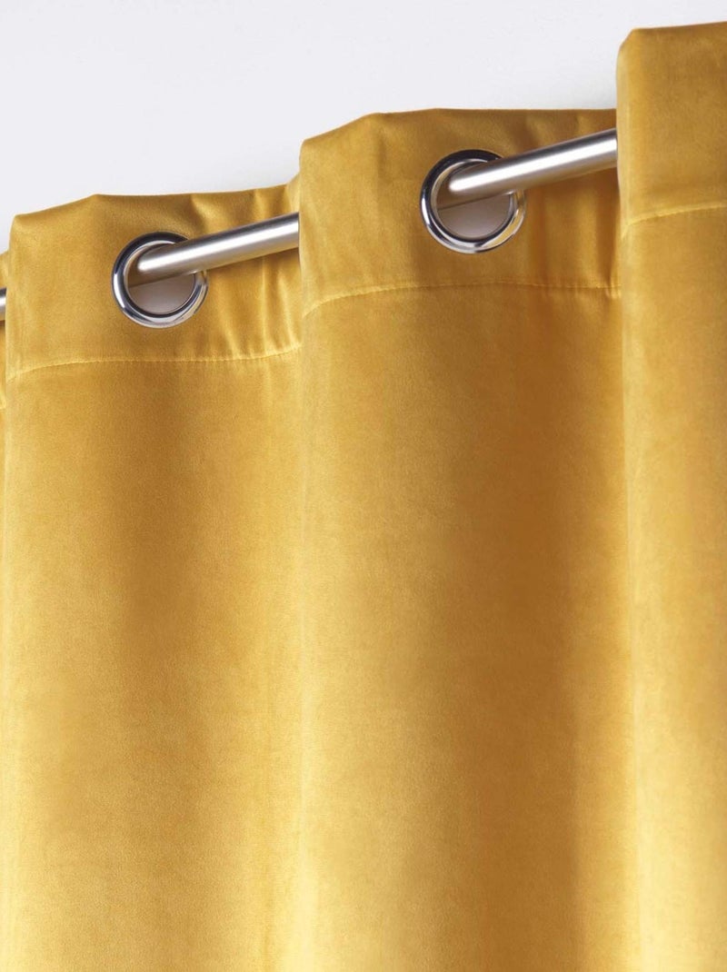 Cortina opaca de terciopelo liso Amarillo - Kiabi