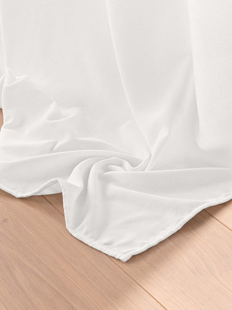 Cortina opaca de terciopelo liso Blanco - Kiabi