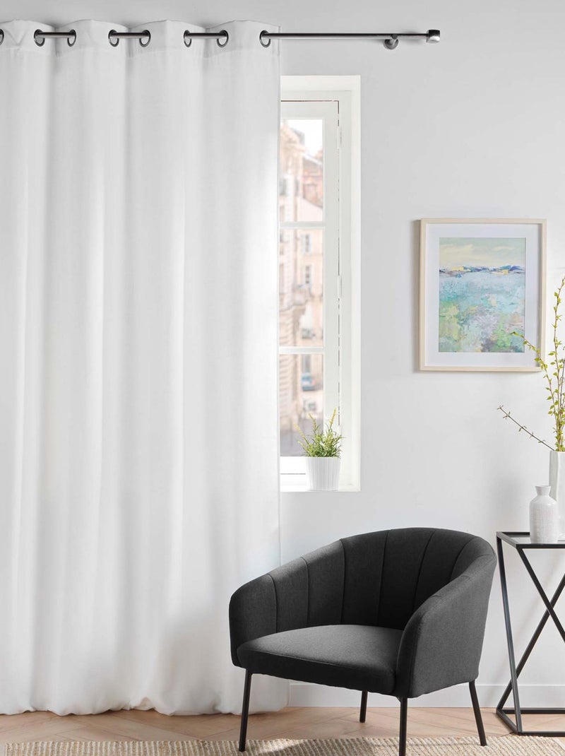 Cortina opaca de terciopelo liso Blanco - Kiabi