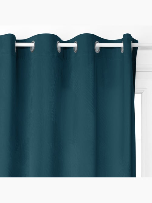Cortina opaca dolce de terciopelo azul pato 140x260cm - Kiabi Cortina opaca dolce de terciopelo azul pato 140x260cm - Kiabi
