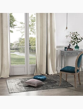 Cortina opaca dolce de terciopelo gris claro, 140 x 260 cm