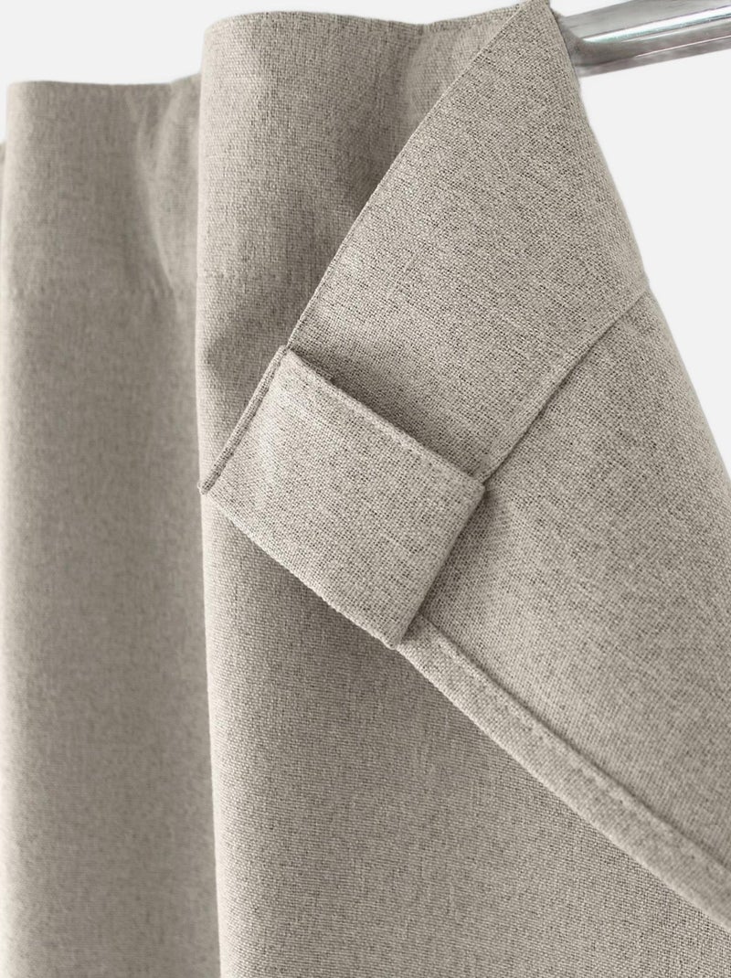 Cortina opaca efecto chambray Beige - Kiabi