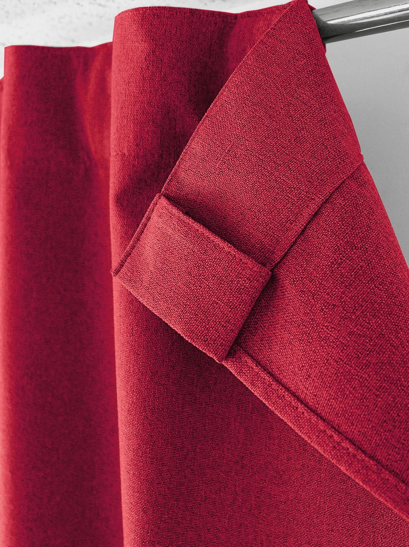 Cortina opaca efecto chambray Rojo - Kiabi