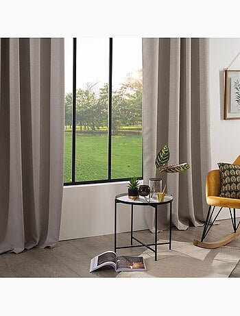 Cortina opaca feuilles beige 140x260cm